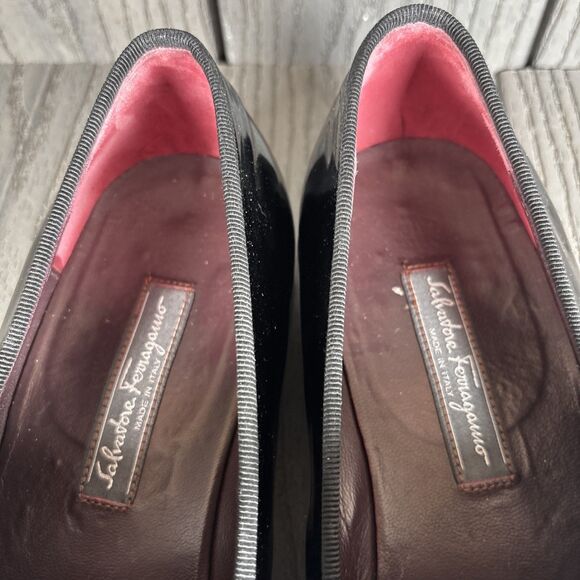 Salvatore Ferragamo Made in Italy Patent Grosgrain Vamp Formal Loafer 9.5 D main image 4